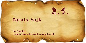 Matola Vajk névjegykártya